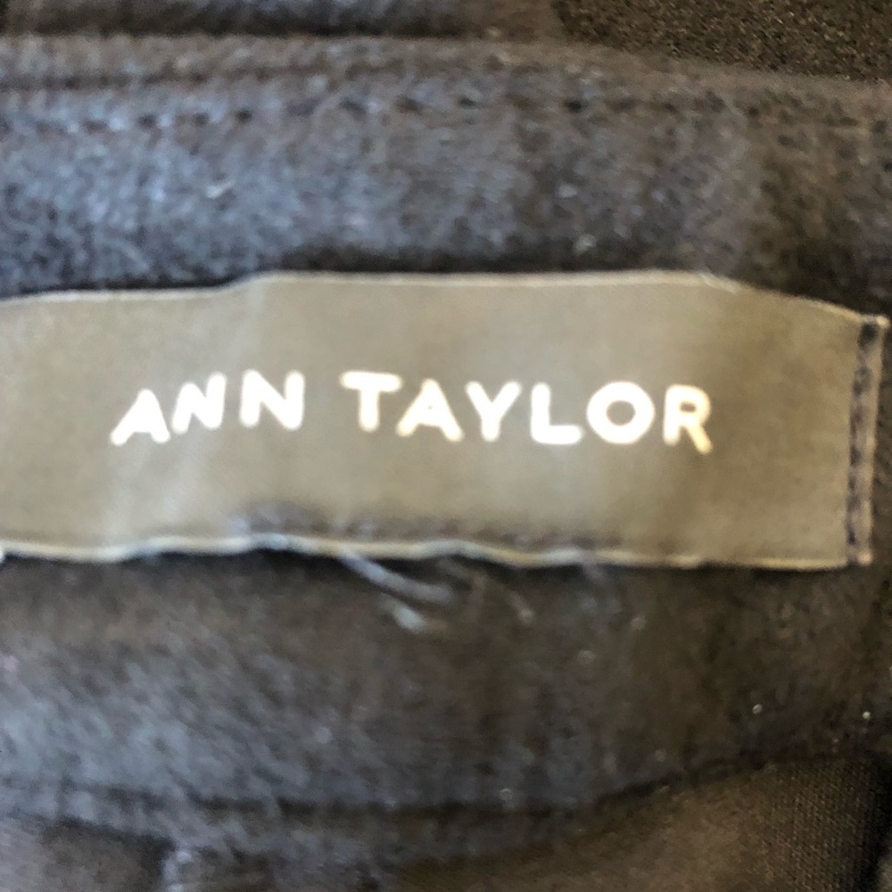Ann Taylor Microsuede Black Wide Leg Pants Waist Measures 32 inches. Very soft - Picture 4 of 5